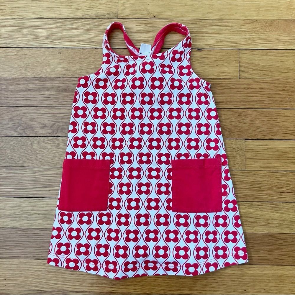 Hanna Andersson Red and White Floral Pocket Sundress